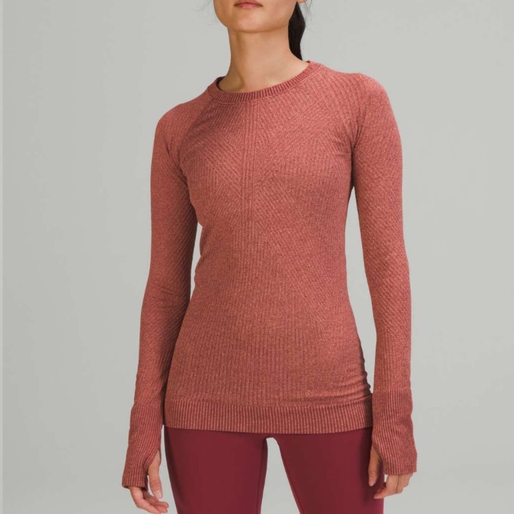 Lululemon Rest Less Pullover in Mulled Wine / Pink Savannah